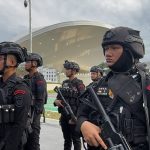 Teks Foto: Petugas Brimob Polri melakukan apel siaga di Sumatera Utara. (Dok. Divhumas Polri)