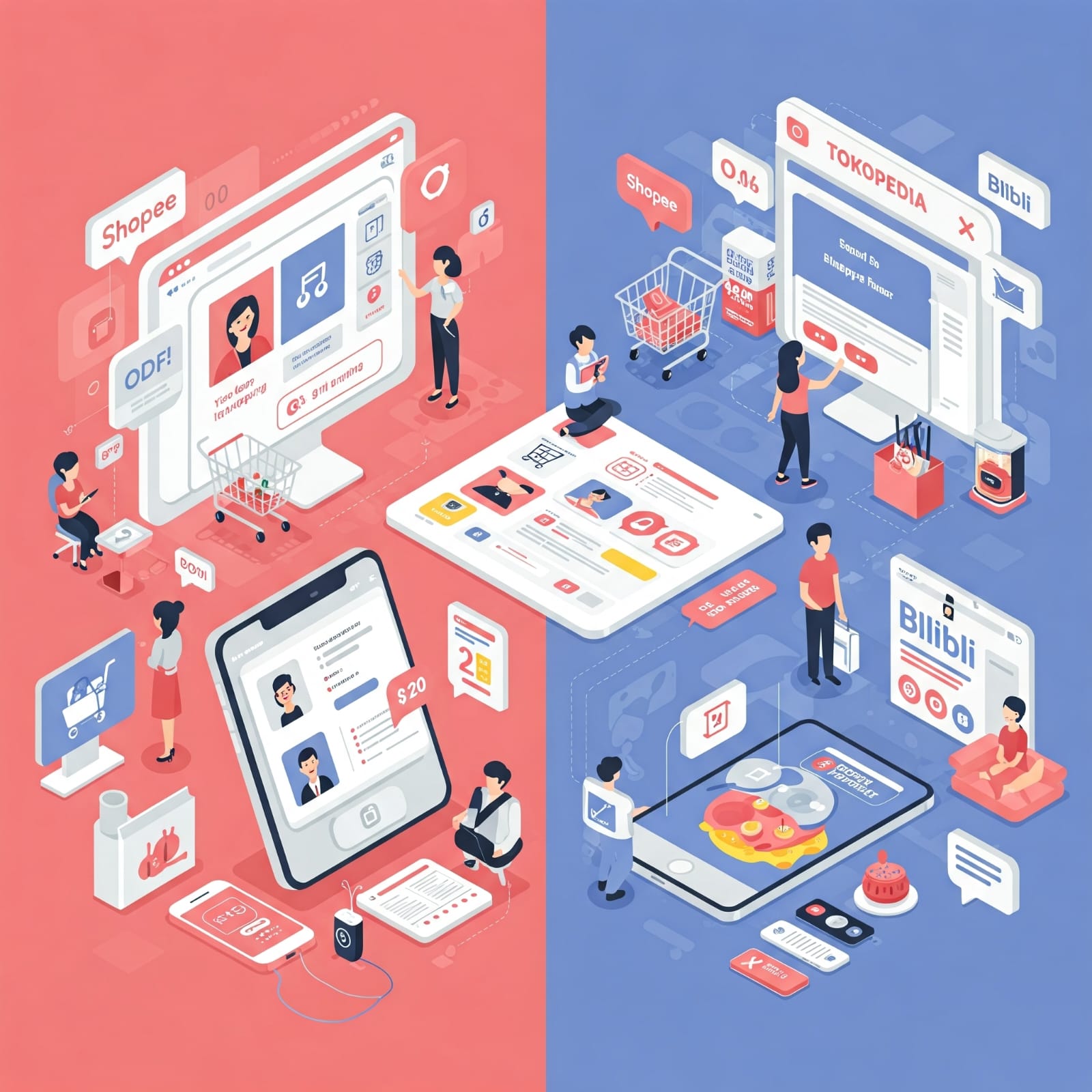 Ilustrasi belanja online di marketplace atau e-commerce. Pemerintah Kemenkomdigi batasi belanja gratis ongkir tiga hari sebulan. (AI Dok. Aksipembaruan.com)