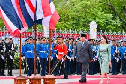 Teks Foto: Presiden RI Prabowo Subianto berkunjung ke Government House Thailand dari Perdana Menteri Thailand, Paetongtarn Shinawatra. Senin (19/5/2025) (Dok. BPMI Setpres)