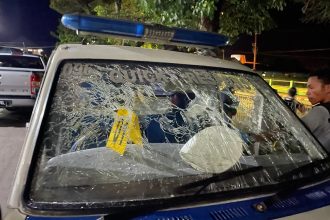 Teks Foto: Polisi melakukan Olah TKP Anggota Polisi Lalu Lintas Marsidon Debataraja ditembak OTK saat antar korban kecelakaan lalu lintas. (Dok. Divhumas Polri)